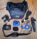 Vivitar Blue DVR 785HD Camcorder W/ Waterproof Case, Bicycle Mount, More