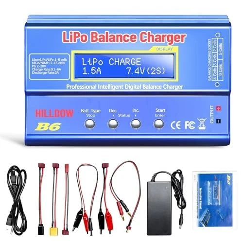 Battery Charger 80W Mini Lipo Balance Charger for LiPo/Li-ion/NiMH/NiCd Battery