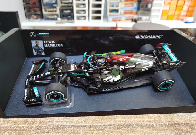 MINICHAMPS 1:18 Benz AMG F1 W12 2021 #44 Hamilton Brazil Diecast Model Car Gifts