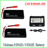 Li-Po RC battery pack 7.4V 610mAh with 2S balance charger, cables