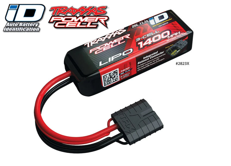 TRAXXAS 2823X 11.1V 3S 3-CELL 1400MAH ID LIPO BATTERY TRAXXAS 1/16 VXL BRUSHLESS