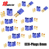 10Pairs Drone 8mm EC8 Bullet Connector plug Male Female for Lipo Battery Charger