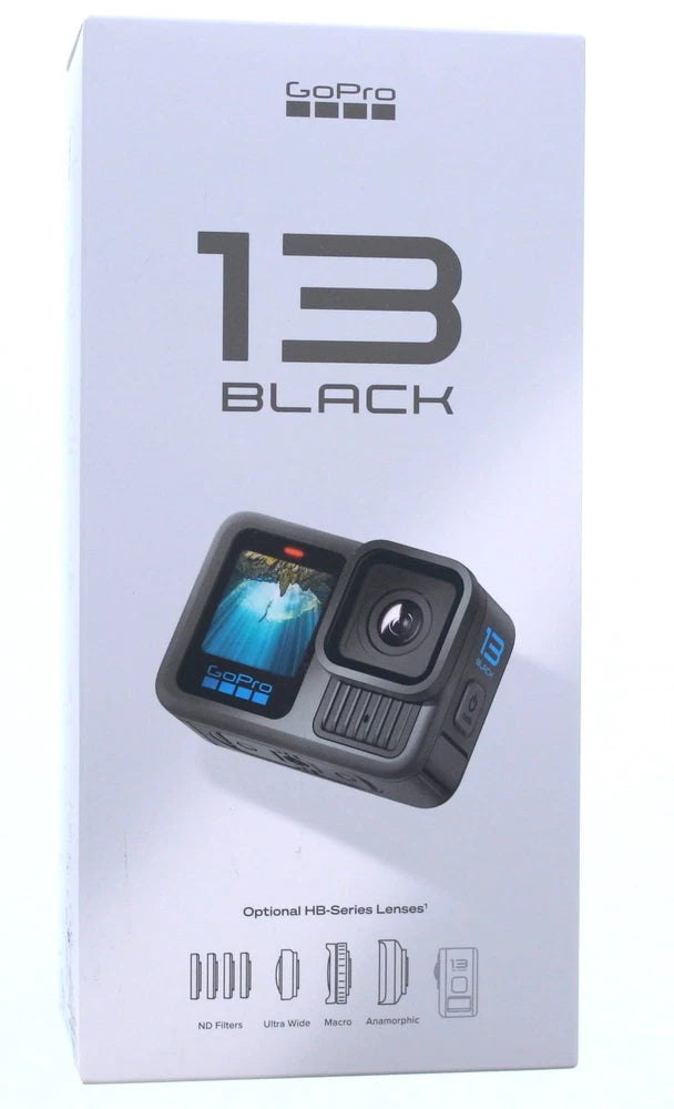 GoPro HERO13 Black action camera on retail box, front view