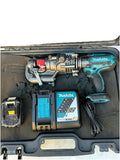 Cordless punch tool kit with battery pack, charger, and carrying case