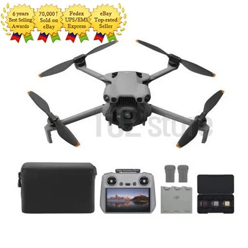 Foldable camera drone with four propellers and remote controller accessories kit