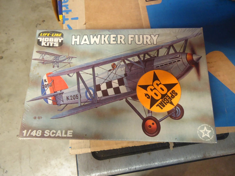 Life-Like Hobby Kits Hawker Fury 1/48 model airplane kit box, sealed