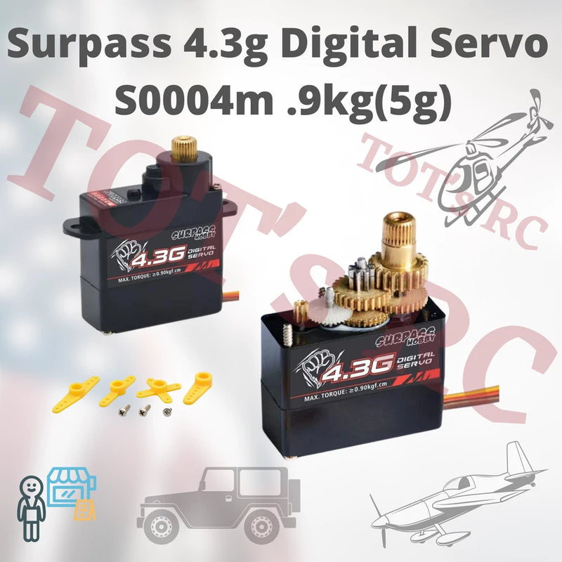 SURPASS Hobby 4.3g Metal Gear Micro Servo for RC plane Robot 1/24 1/28 Truck Car