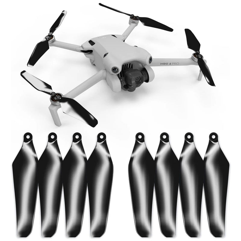 Super Stealth Propellers for DJI Mini 4 Pro & Mini 3 Pro - Black, 4 propeller...
