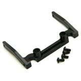 Aluminum servo bumper mount set: black L-shaped bracket with mounting holes and screws