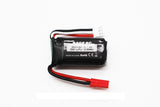 2S 7.4V LiPo RC battery with JST plug, red and black leads