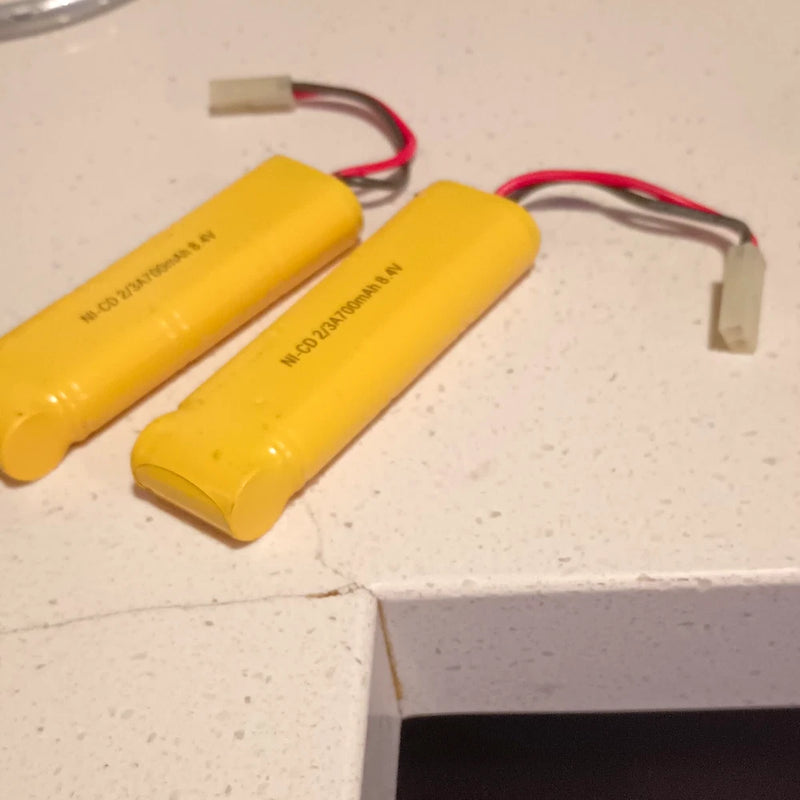 2x NiCd 2/3A 700mAh 8.4V 7S RC Model Vehicle Battery Packs w/ Connectors Battery