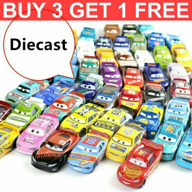 *Buy 3=1Free Disney Pixar Cars Lot Lightning McQueen 1:55 Diecast Model Toy Cars