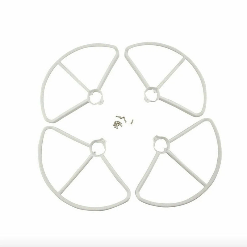 White 4-blade drone propeller spare parts set with small screws