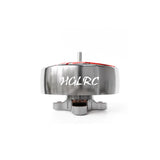 HGLRC brushless motor, metallic cylindrical body with central shaft and HGLRC logo