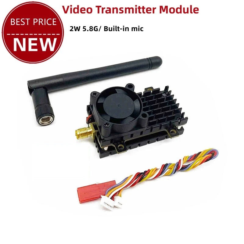 2W 5.8G FPV Video Transmitter Module Drone VTX Transmitter with Antenna+Cable t1