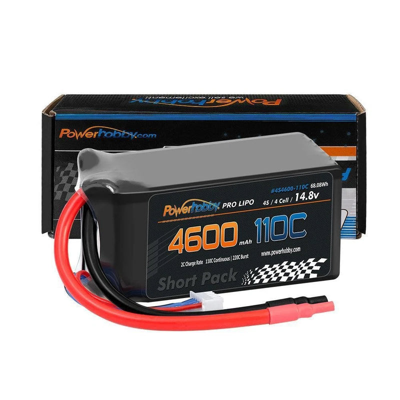 4S 4600mAh 110C-220C Shorty Drag Racing Lipo Battery Powerhobby PHB4S4600110 Battery
