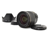 Nikon AF-S NIKKOR 28mm f/1.8G black camera lens with front glass, hood and cap