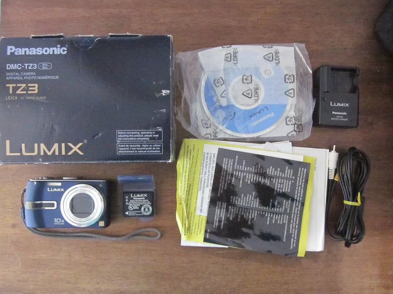 Panasonic LUMIX DMC-TZ3 7.2MP Digital Camera - Blue - NOT WORKING