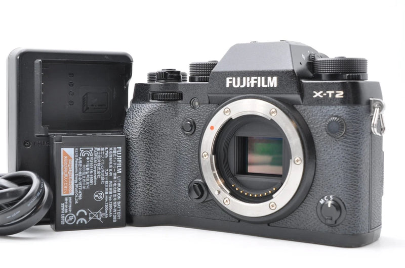Near Mint Fujifilm X-T2 Black Mirrorless Digital Camera Body Shutter Count 62