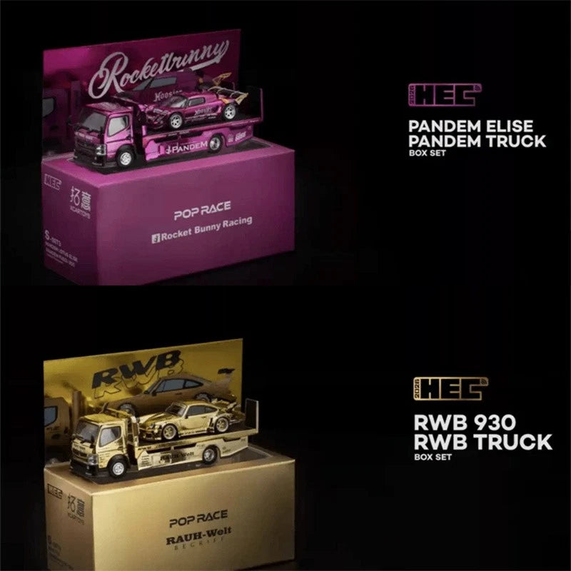 1:64 Xcartoys Pop Race PANDEM ELISE RWB930 TRUCK Box Set Diecast Model Car Gifts