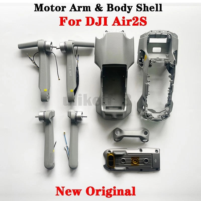 Drone motor arm and body shell replacement set, gray arms and shell frame