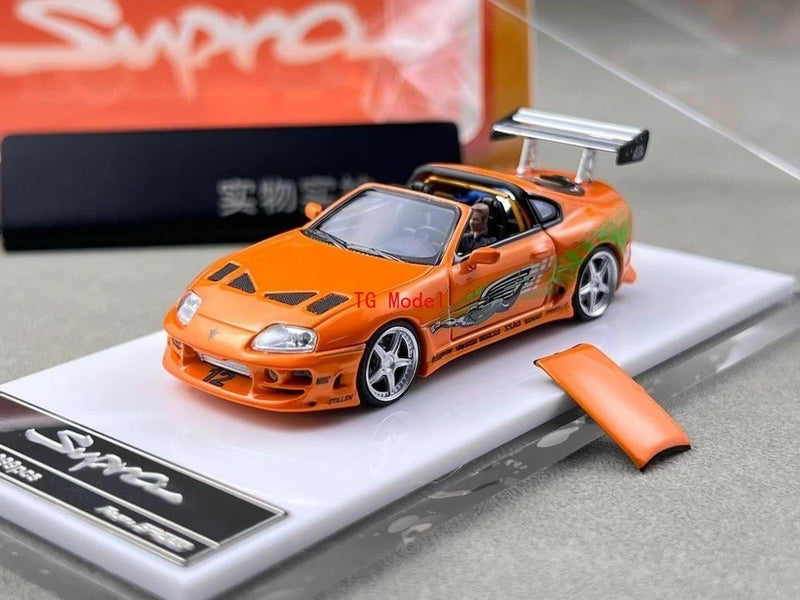 TG FS 1:64 Orange Supra A80 Convertible Figure Sport Model Diecast Metal Car New