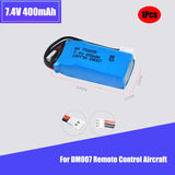 7.4V 400mAh 20C Lipo Battery XH2.54 plug For RC DM007 Airplane Quadcopter Drone