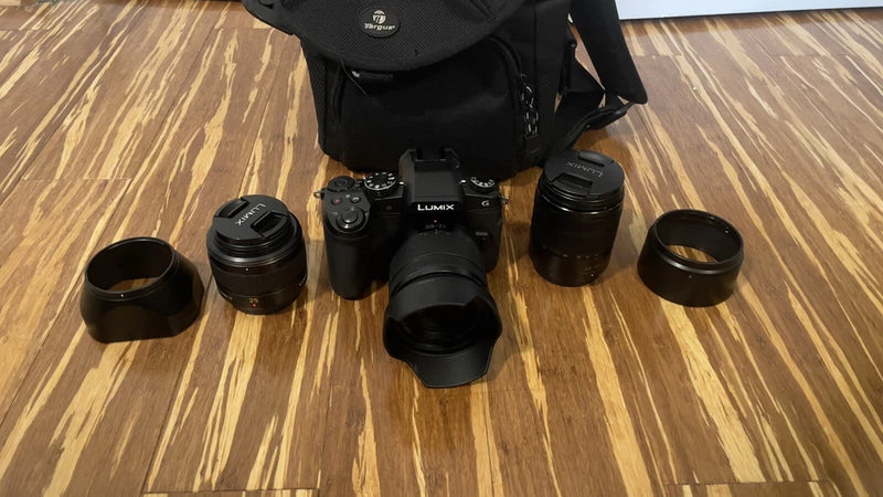 Lumix G85 Digital Camera (Kit w/ Leica 25mm f/1.2, 12-60mm f/3.5, 45-150mm f/4)