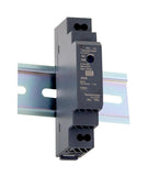 Ultra slim DIN rail power converter with blue terminal block and label
