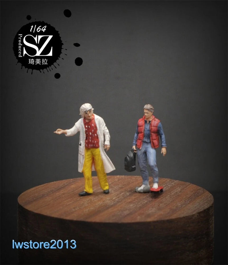 1/87 Back to the Future Scene Props Miniatures Figures Model For Cars Vehicles