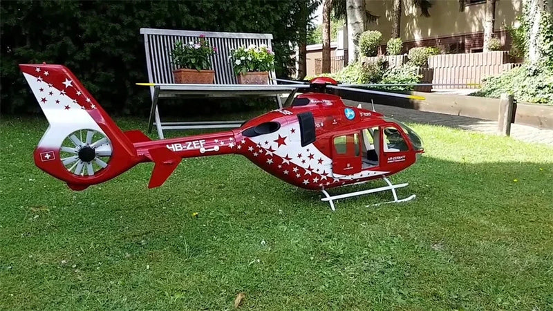 800 EC-135 T3 ARF Air Zermatt RC Helicopter Fuselage Red Painting KIT Version