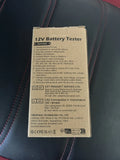 12V battery tester box back with features text