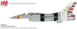 1:72 F-16C model aircraft, gray with black fuselage and red tail markings
