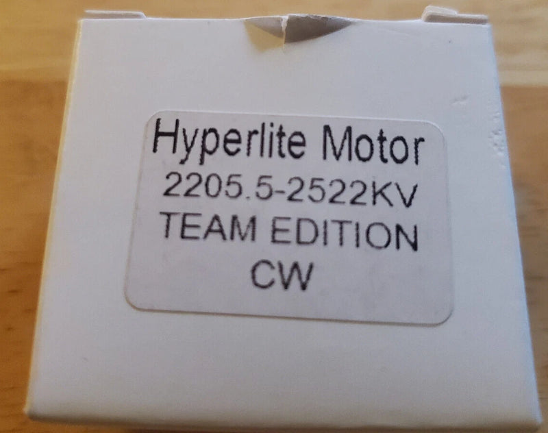 Hyperlite Motor 2205.5-2522KV Team Edition CW motor label on box