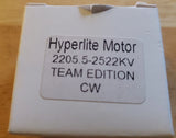 Hyperlite Motor 2205.5-2522KV Team Edition CW motor label on box