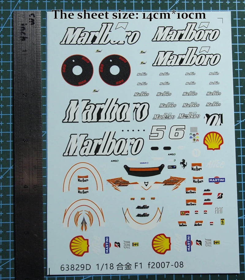 1/18 decals ferrari F2007-08 for model car (63829d)