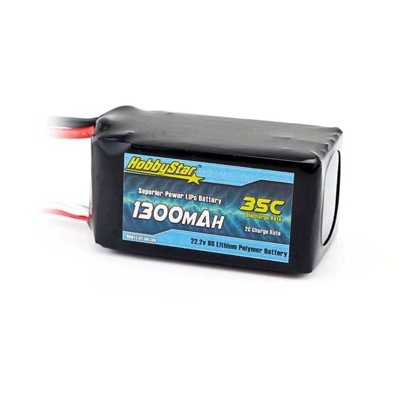 HobbyStar 6S LiPo battery pack with XT60 connector, 1300mAh 35C
