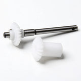 RC rear drive torque tube gear set with white plastic gears and metal shaft