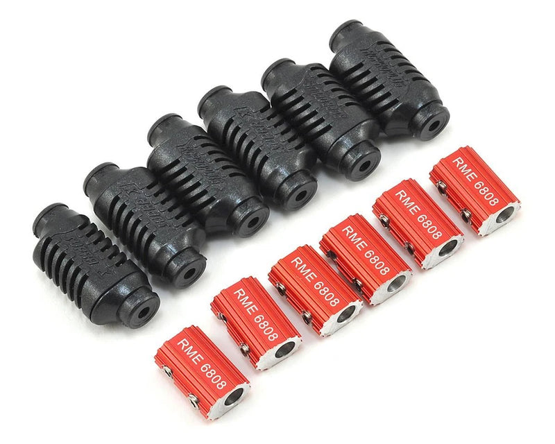 RC Pro motor connection set with six black connectors and red packaged units