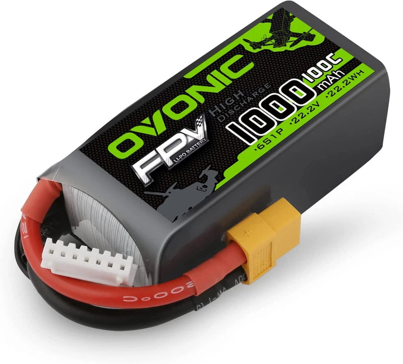 6s100C 1000 mAh 22.2V Lipo Battery with XT60 Connector RC FPV Racing  Quadcopter Battery