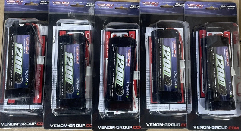 5pk Venom 1200mah NIMH 7.2V RC Micro Receiver Battery PackRadio Control Battery Battery