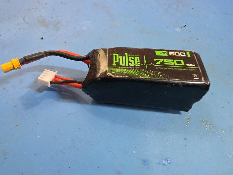 Pulse 750mAh 50C 11.1V 3S LiPo Battery - XT30 Connector Battery