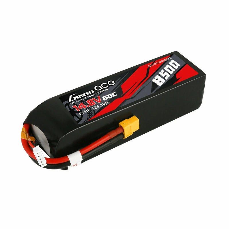 Gens Ace 14.8V 60C 4S 8500mAh Lipo Battery Pack XT60 Plug Traxxas Maxx Xmaxx 8S Battery