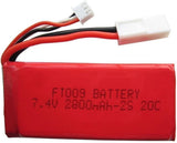 1Pack Li-ion Battery 7,4V 2800mAh For Flywheel FT009 RingQi 955 948 RC Boat Toys Battery
