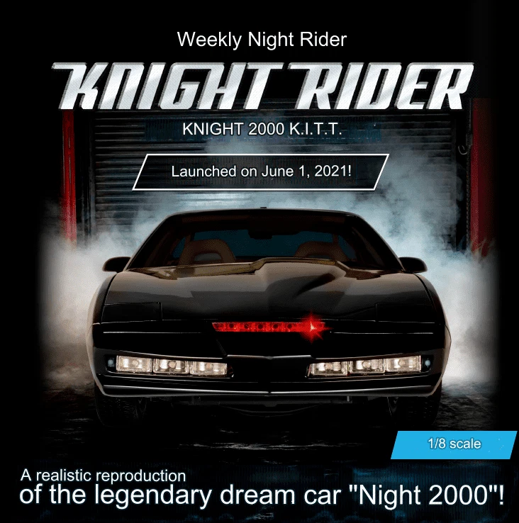 DeAGOSTINI Knight Rider model car parts magazine with black K.I.T.T. front cover