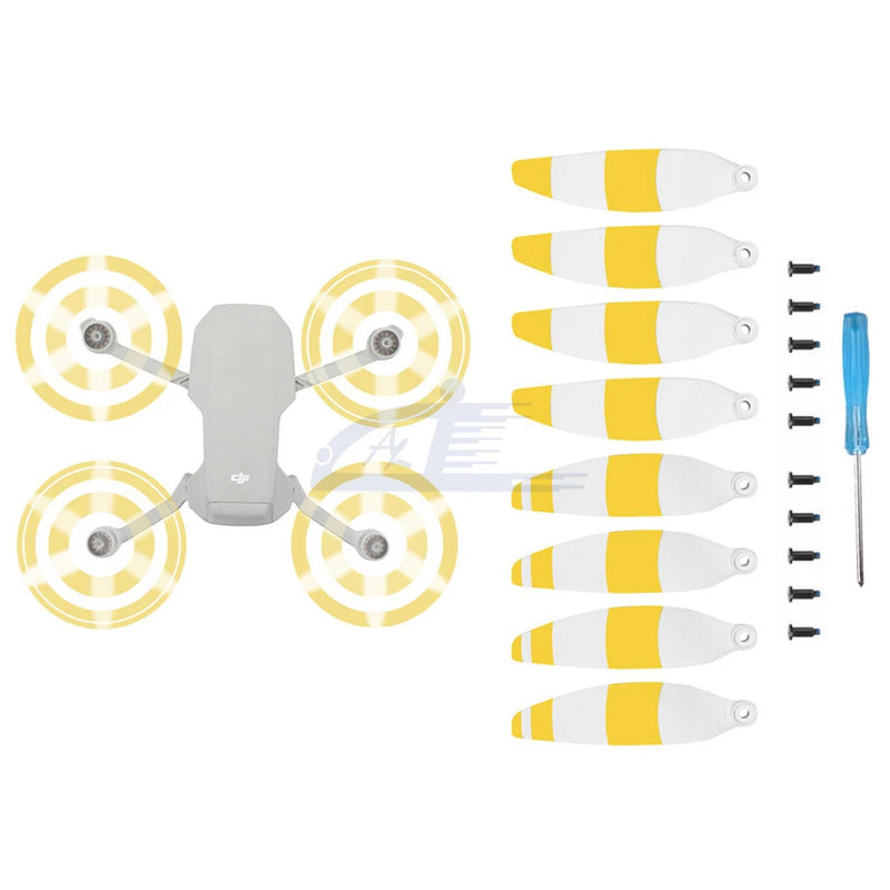 8pcs Low Noise Propellers Blades Props Set White Yellow For DJI Mini 2 SE Drone