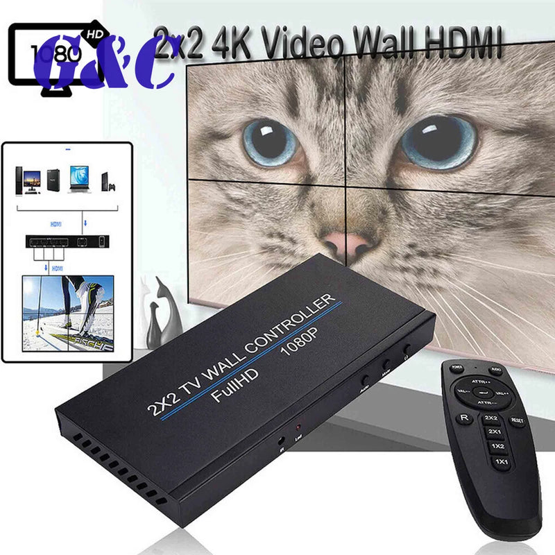 2x2 Video WALL CONTROLLER HDMI TV Wall Processor 1080P Matrix Controller Splicer