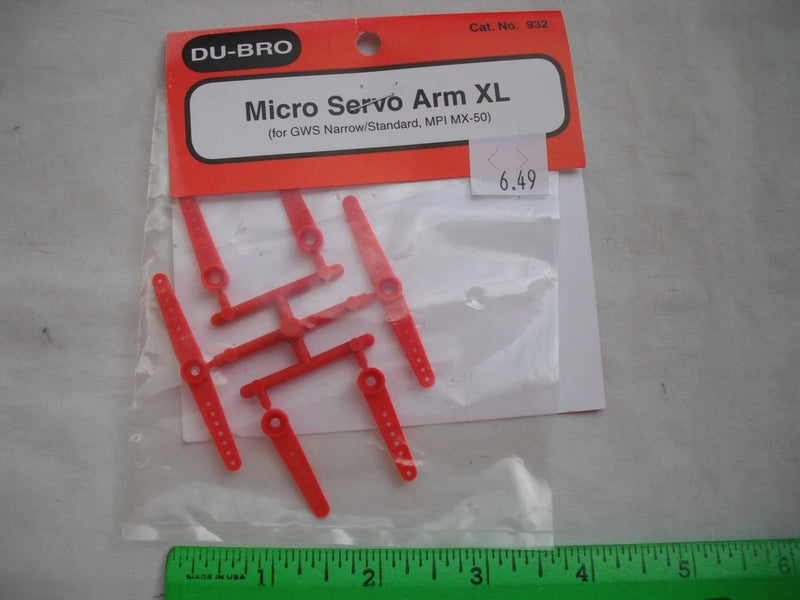 Du-Bro 932 Micro Servo Arm XL, GWS MPI MX-50, RC R/C Plane Airplane Boat Car