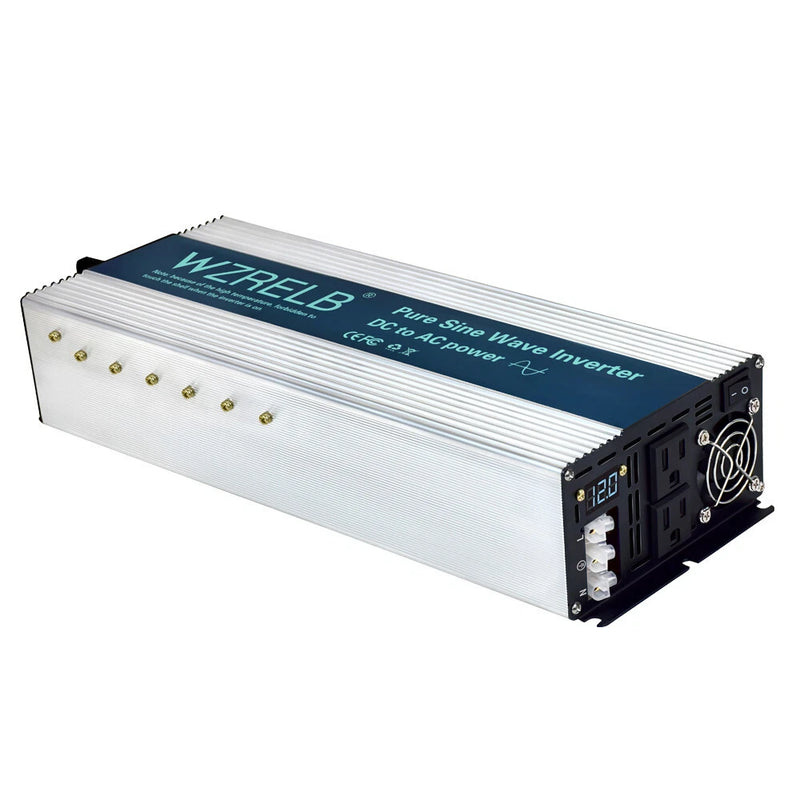 12V Pure Sine Wave Power Inverter 3500W Home Solar System Camp Motor Car Truck