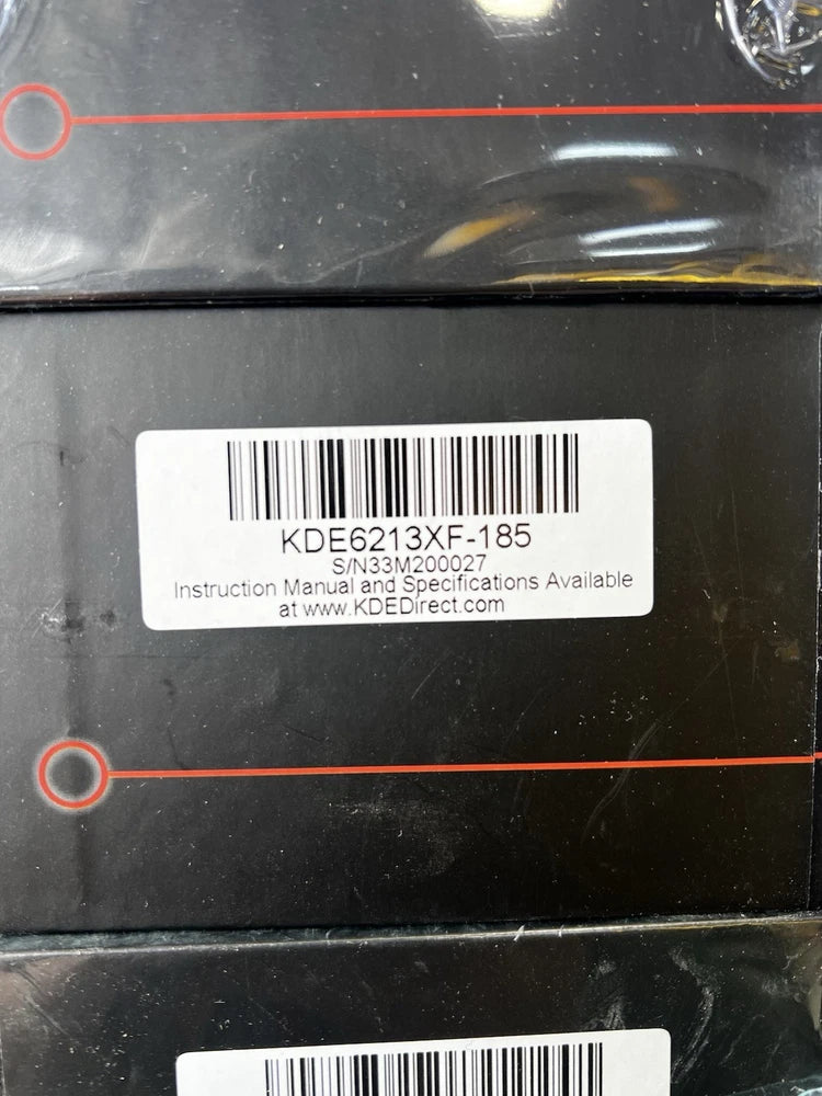 Brushless motor product label on black packaging